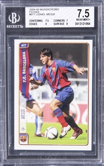 2004-05 Mundi Cromo Fichas #617 Lionel Messi Rookie Card - BGS NM+ 7.5